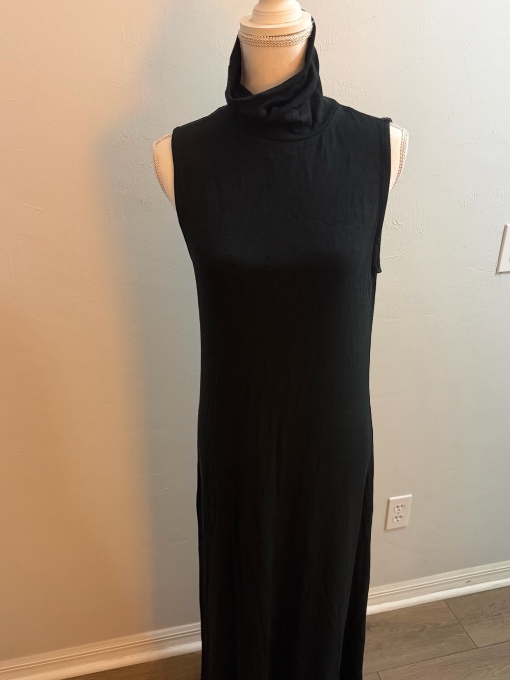 a new day Sleeveless Black Turtleneck Maxi Dress